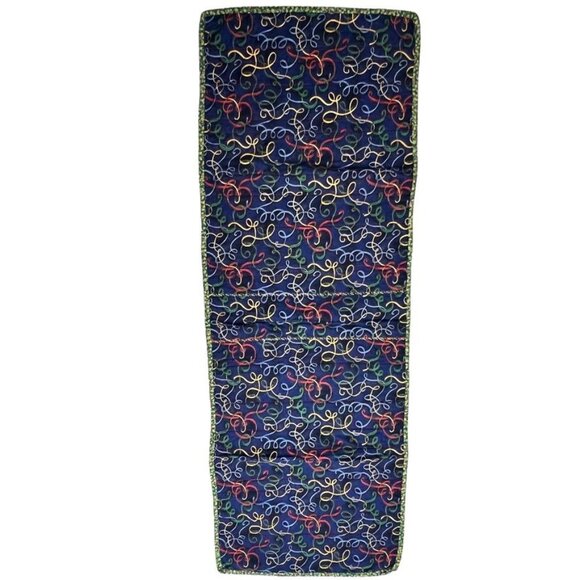 Christmas Handmade Pieced Quilted Table Runner 56" Poinsettias Holly Reversable - Picture 5 of 13